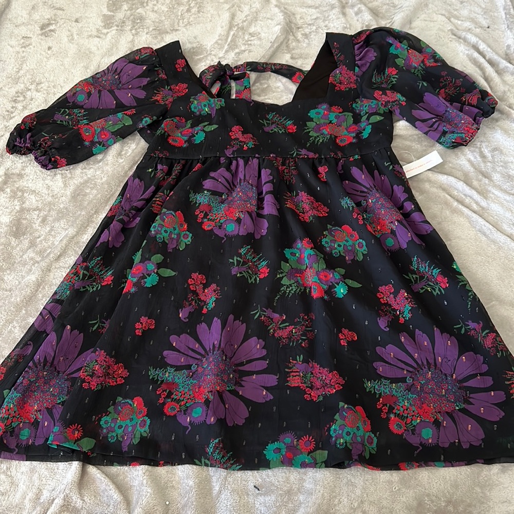 NWT ModCloth meow bouquet mini dress